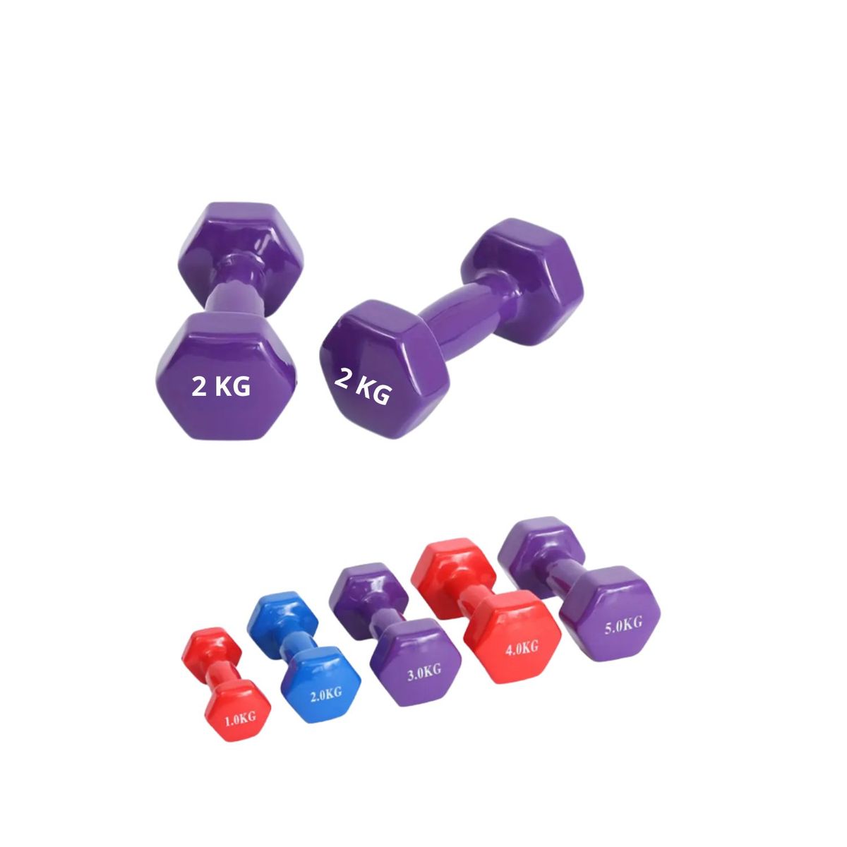 GENERICO - Mancuerna de Vinil de 2 KG Color Morado