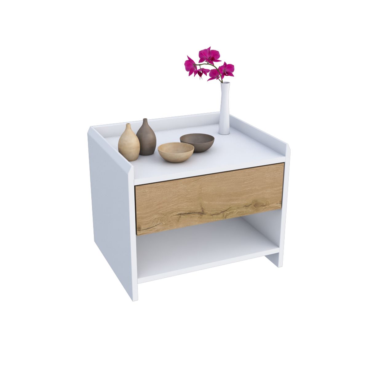 MUEBLES MACRUMO - VELADOR NOX 1 CAJÓN TRIBECA