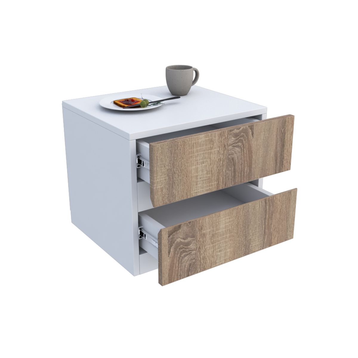 MUEBLES MACRUMO - VELADOR NELA 2 CAJONES VIENES