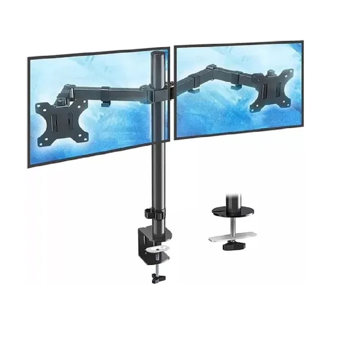 GENERICO - Soporte De Mesa Monitor Doble Articulado 13 A 32 2 Pantallas En 1 2rl