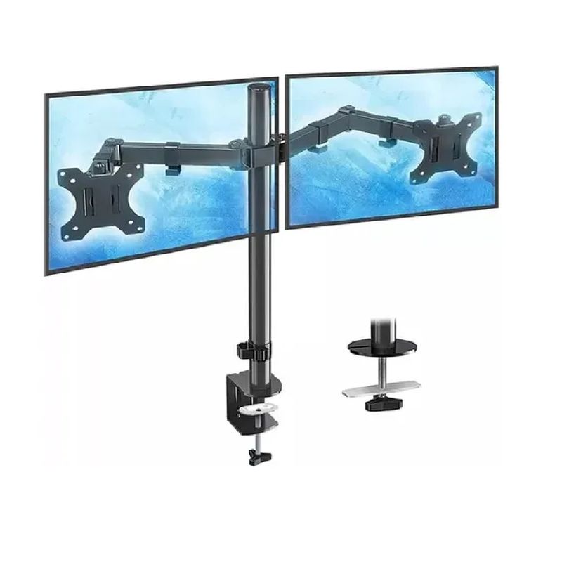 GENERICO - Soporte De Mesa Monitor Doble Articulado 13 A 32 2 Pantallas En 1 2rl