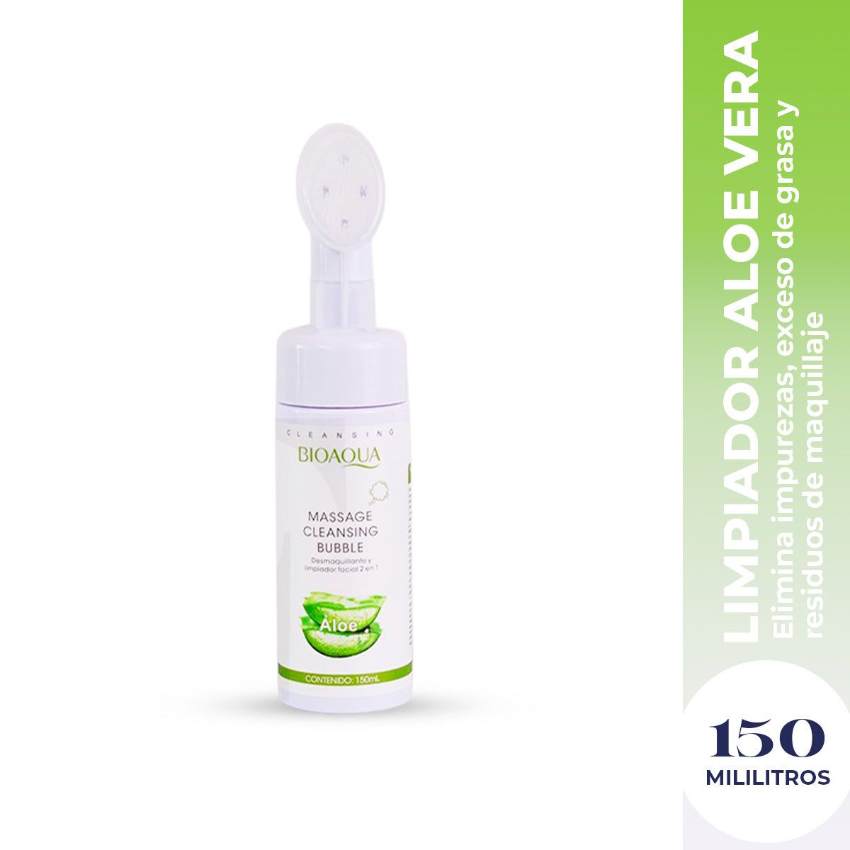 BIOAQUA - Espuma Limpiadora Facial Aloe 2 En 1 Desmaquillante 150Gr Bioaqua