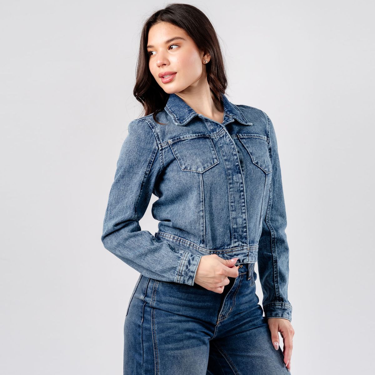 JAROLA - Casaca Denim Pinzas Jarola Jesy