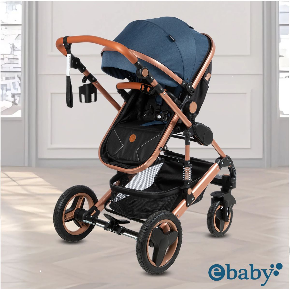 EBABY - Coche Moisés de Lujo «SAGIRA» Edición Limitada Blue