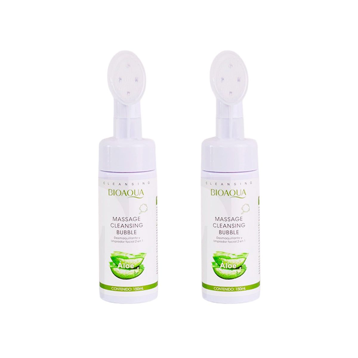 BIOAQUA - Espuma Limpiadora Facial Aloe 2 En 1 Desmaquillante 150Gr Bioaqua 2 Und