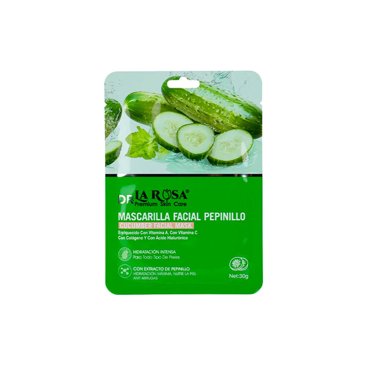 GENERICO - Mascarilla Facial De Pepino 30Gr X 10Pcs Dr La Rosa