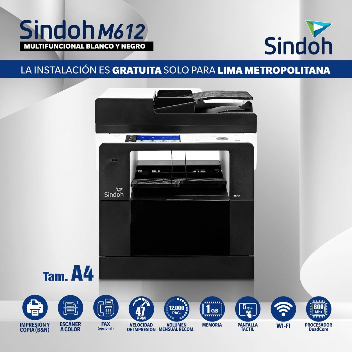 SINDOH - IMPRESORA MULTIFUNCIONAL LASER MONOCROMÁTICO SINDOH M612