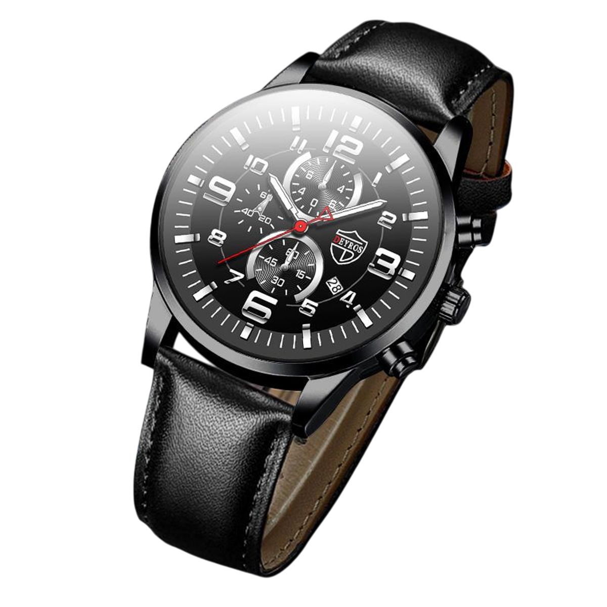 GENERICO - Reloj Deyros Ds1622 Hombre Pulsera Negro Acero