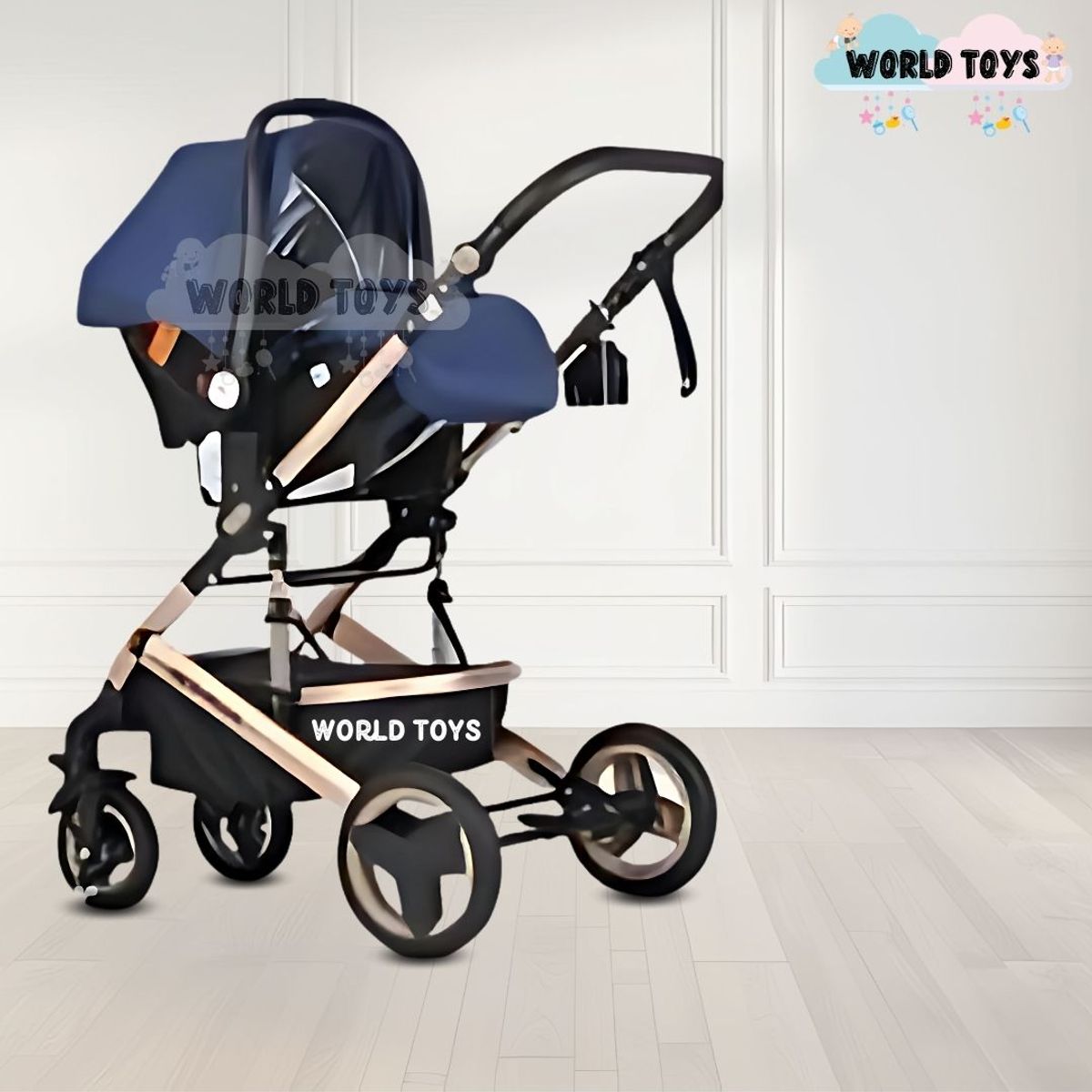 BABY - Coche Moisés 4 en 1 «GRAND LUMIERE» con Portabebé Blue