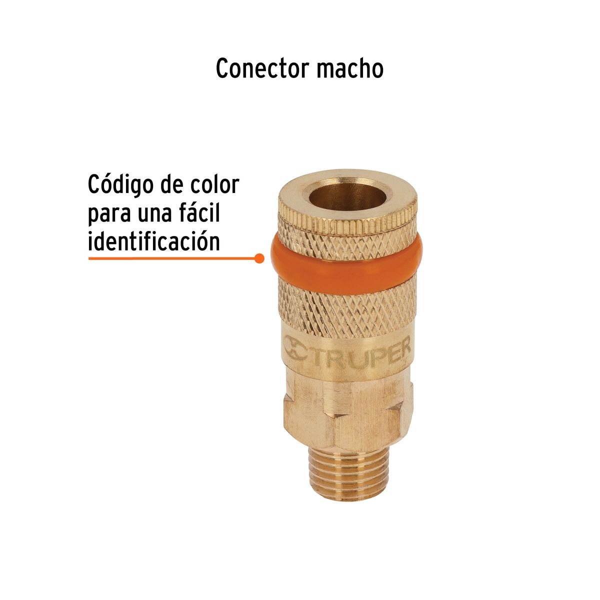 TRUPER - Acople Rápido Macho, De Latón, Cuerda 1/4 Npt Truper 19085