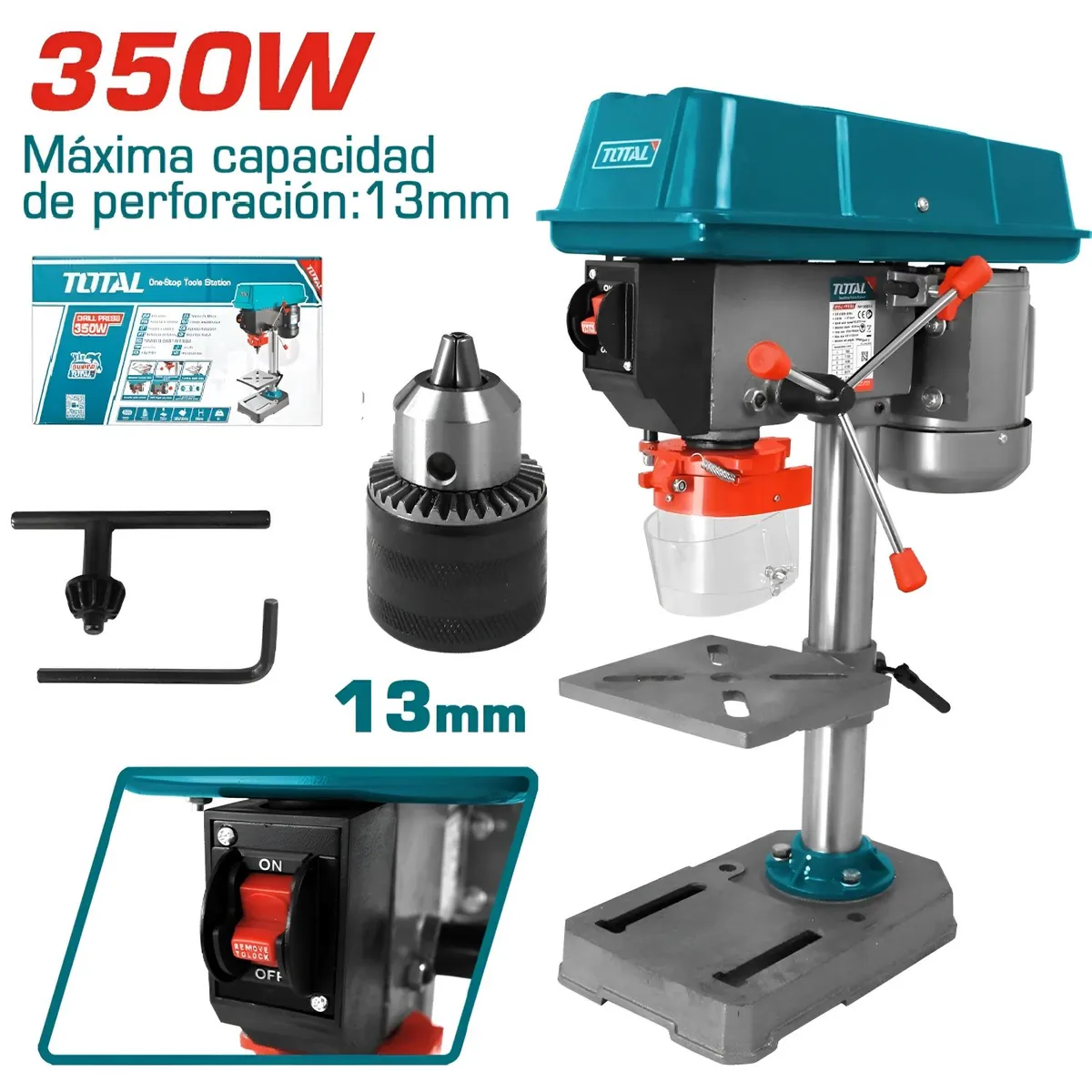 TOTAL TOOLS - Taladro De Banco 0.5 HP 13MM 350W - TDP133501-5