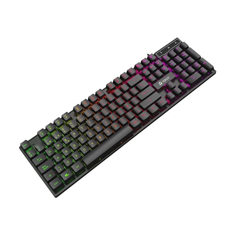 TEROS - Teclado Gamer TEROS TE-4072G - RGB USB negro