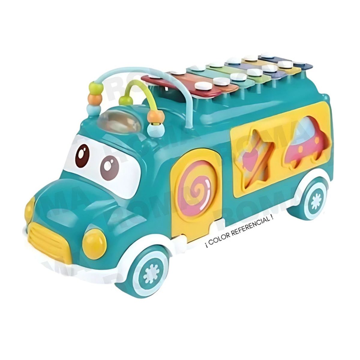 GENERICO - BUS DIDÁCTICO CON XILÓFONO Y FIGURAS - JUEGO DIDÁTICO