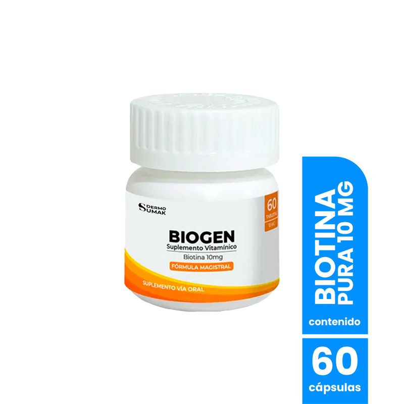 GENERICO - Biotina Pura 10mg 60capsulas - Dermo Sumak