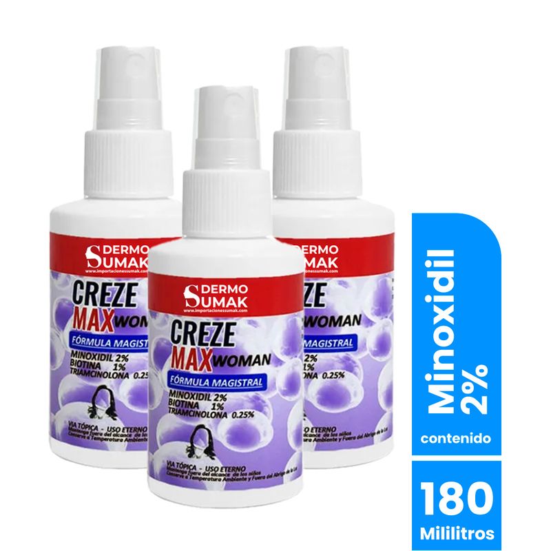 GENERICO - Loción Minoxidil Mujer 2% - Dermo Sumak 3 und