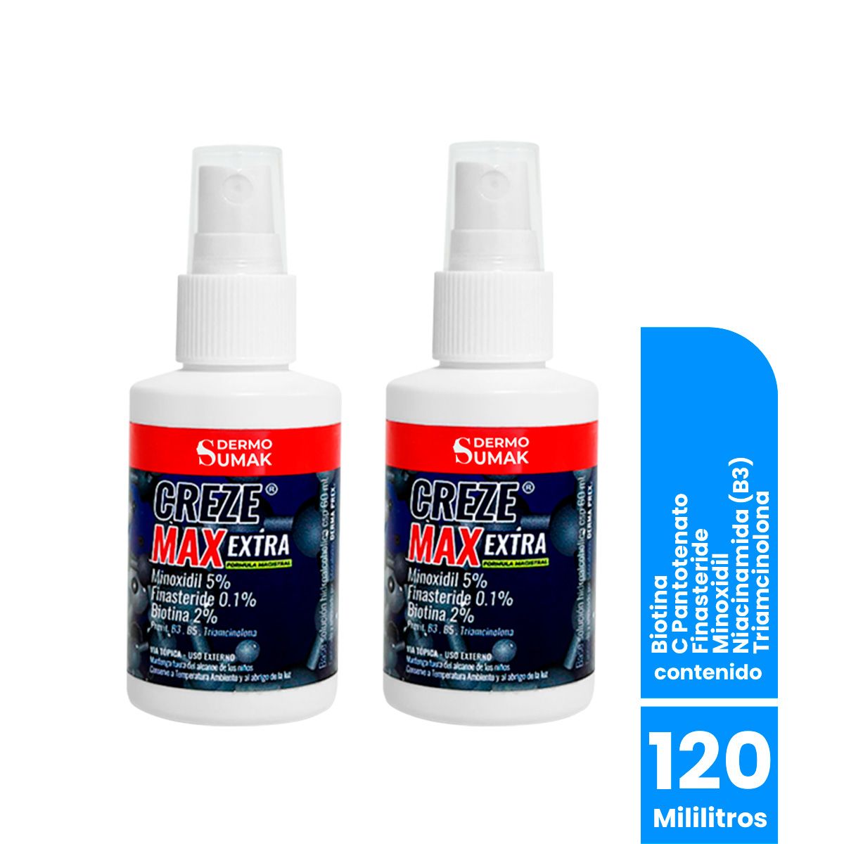 GENERICO - Locion Minoxidil 5% & Finasteride 01 & Biotina 2% 60ml Dermo 2 Uni