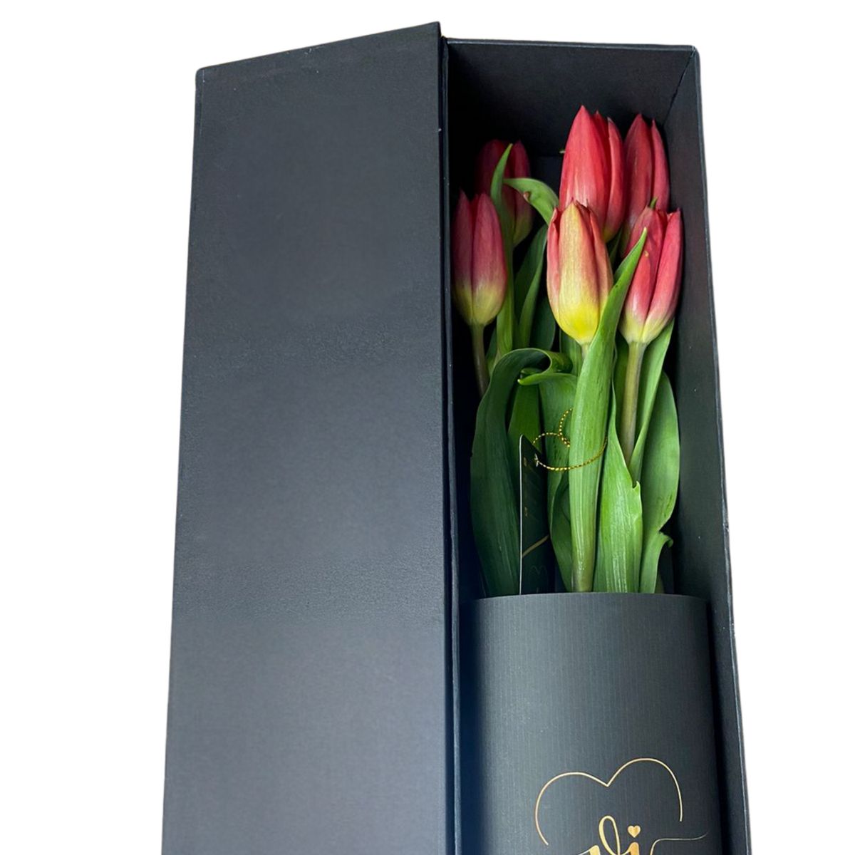 GENERICO - Box Luxury Tulipanes Rojos -  Ramo de Flores