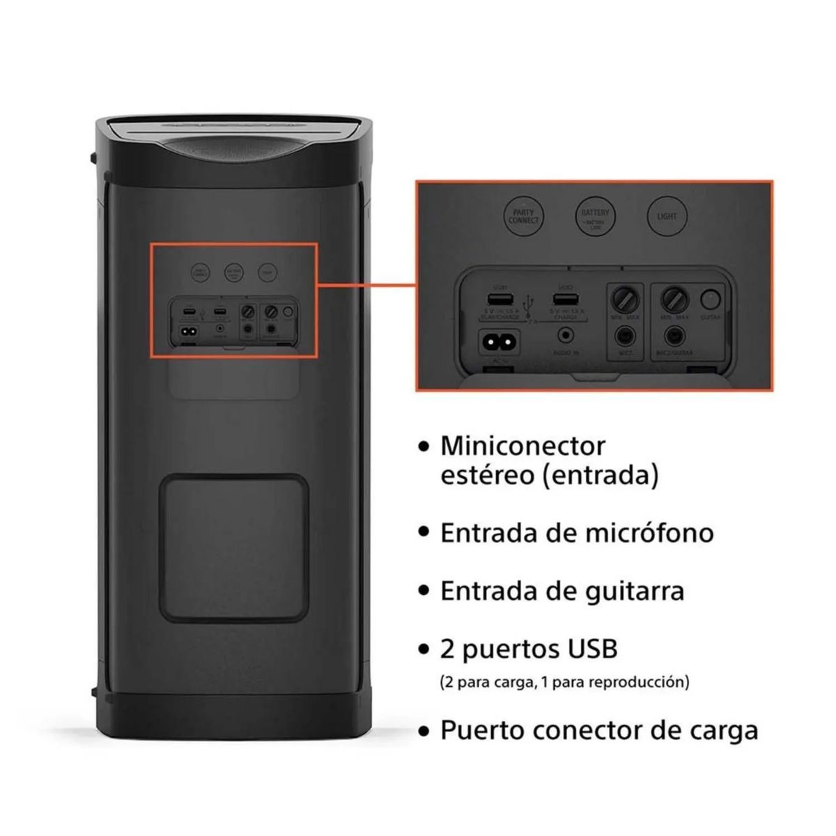 SONY - PARLANTE BLUETOOTH SONY PORTATIL SRS-XP700 X-SERIES ALTAVOZ IPX4 BATERIA 25 HORAS NEGRO