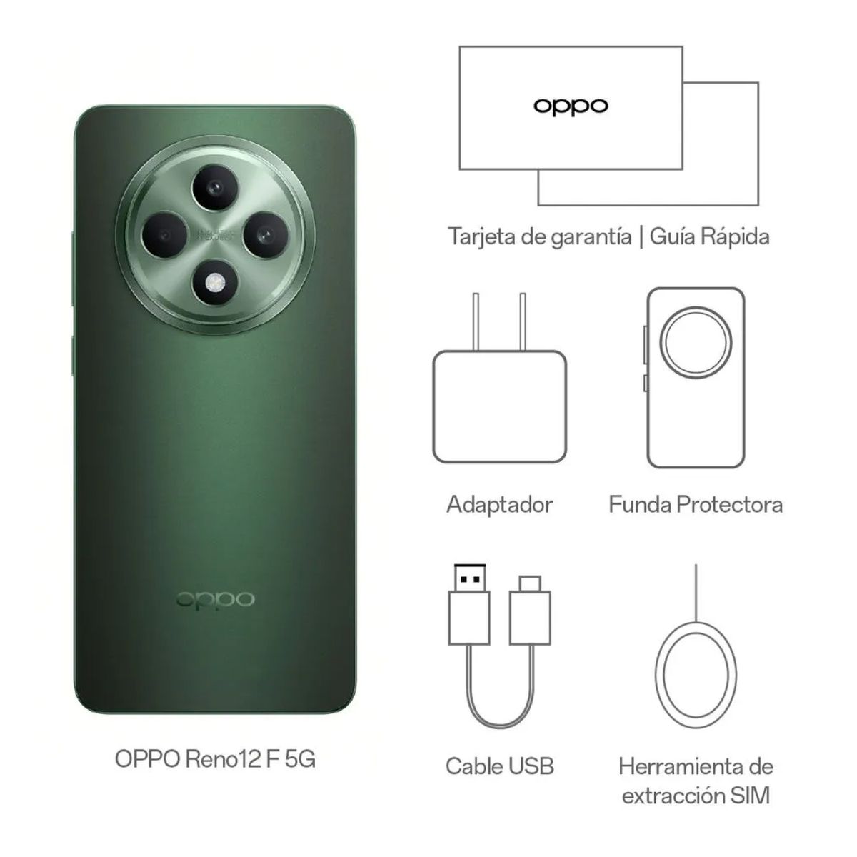 OPPO - Celular Oppo Reno 12F 5G 67 12GB RAM 256GB Verde