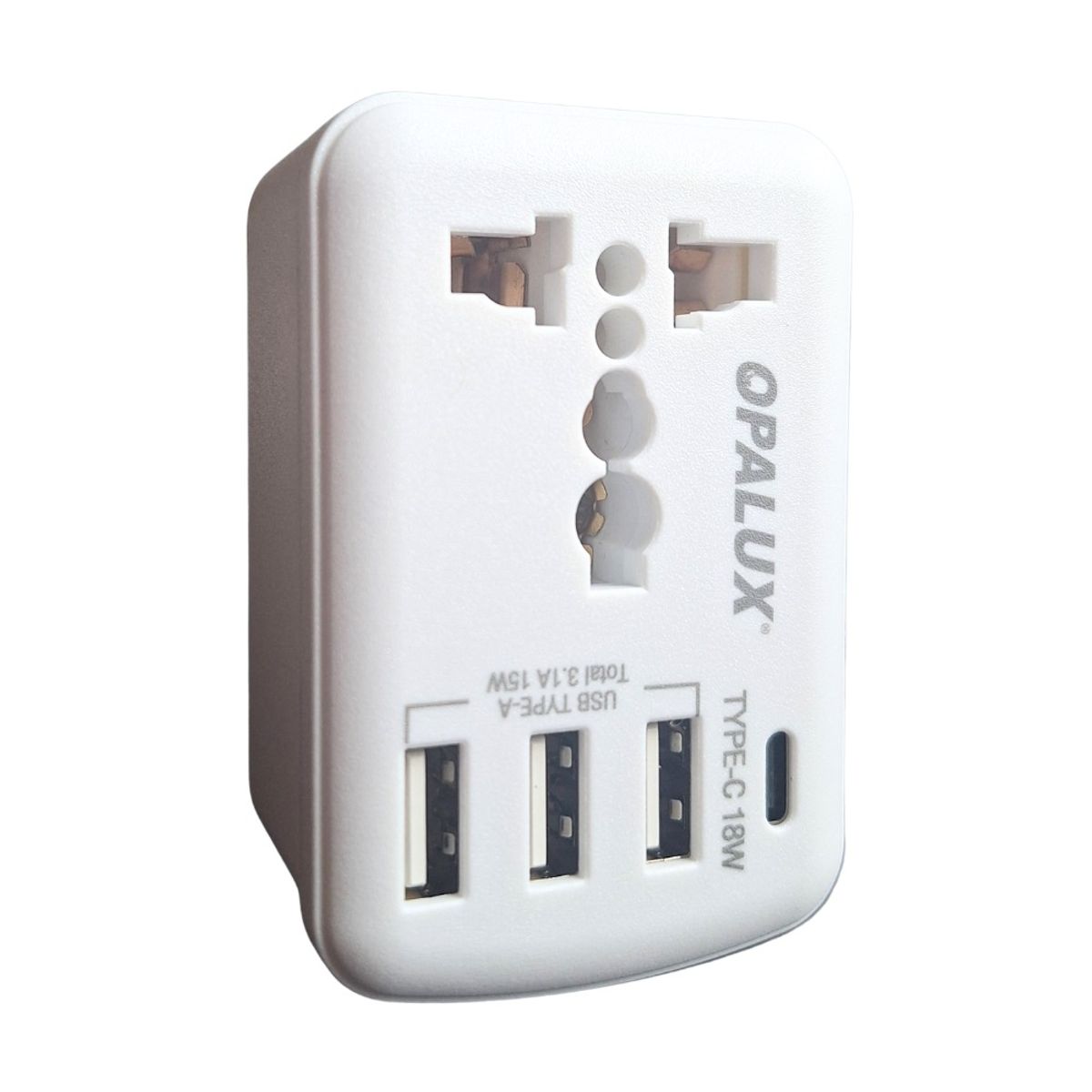 OPALUX - Adaptador Enchufe Multiple 3Usb Tipo A + Tipo C OPALUX OP-225A