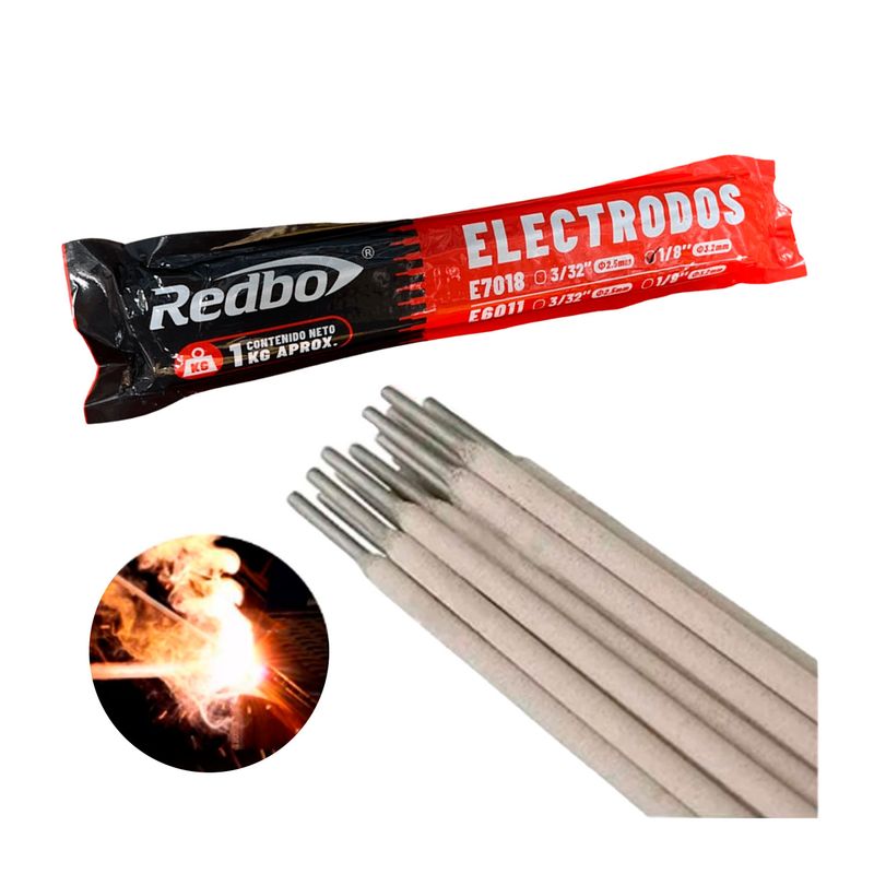 REDBO - Electrodo General 1/8'' 1 Kg Soldadura Eléctrica Profesional