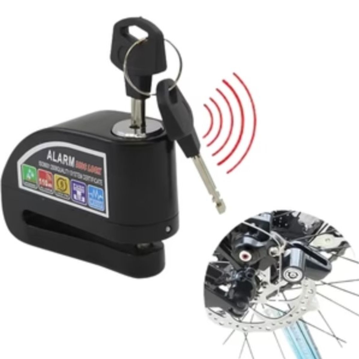 CES - CANDADO DE DISCO CON ALARMA PARA MOTOS O BICICLETA