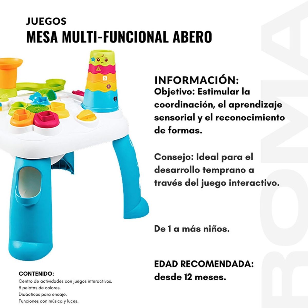 GENERICO - MESA MULTIFUNCIONAL ABERO - JUEGO DIDÁTICO