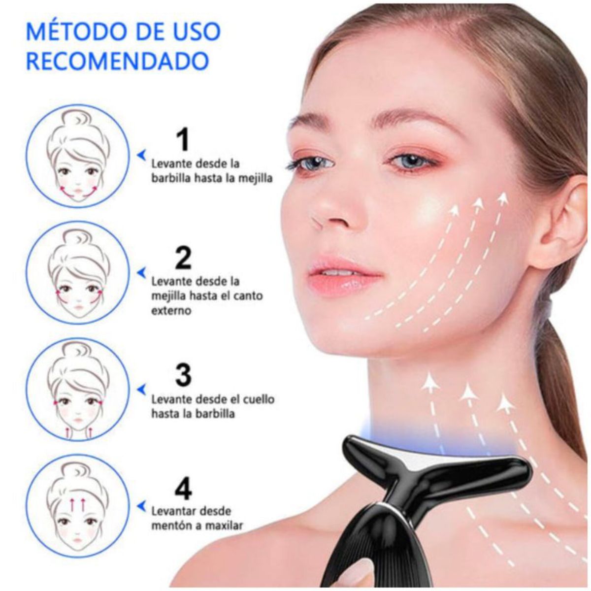 OEM - Masajeador Reductor Arrugas y papada con 3 luz Led RECARGABLE