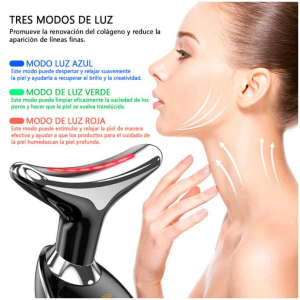 OEM - Masajeador Reductor Arrugas y papada con 3 luz Led RECARGABLE