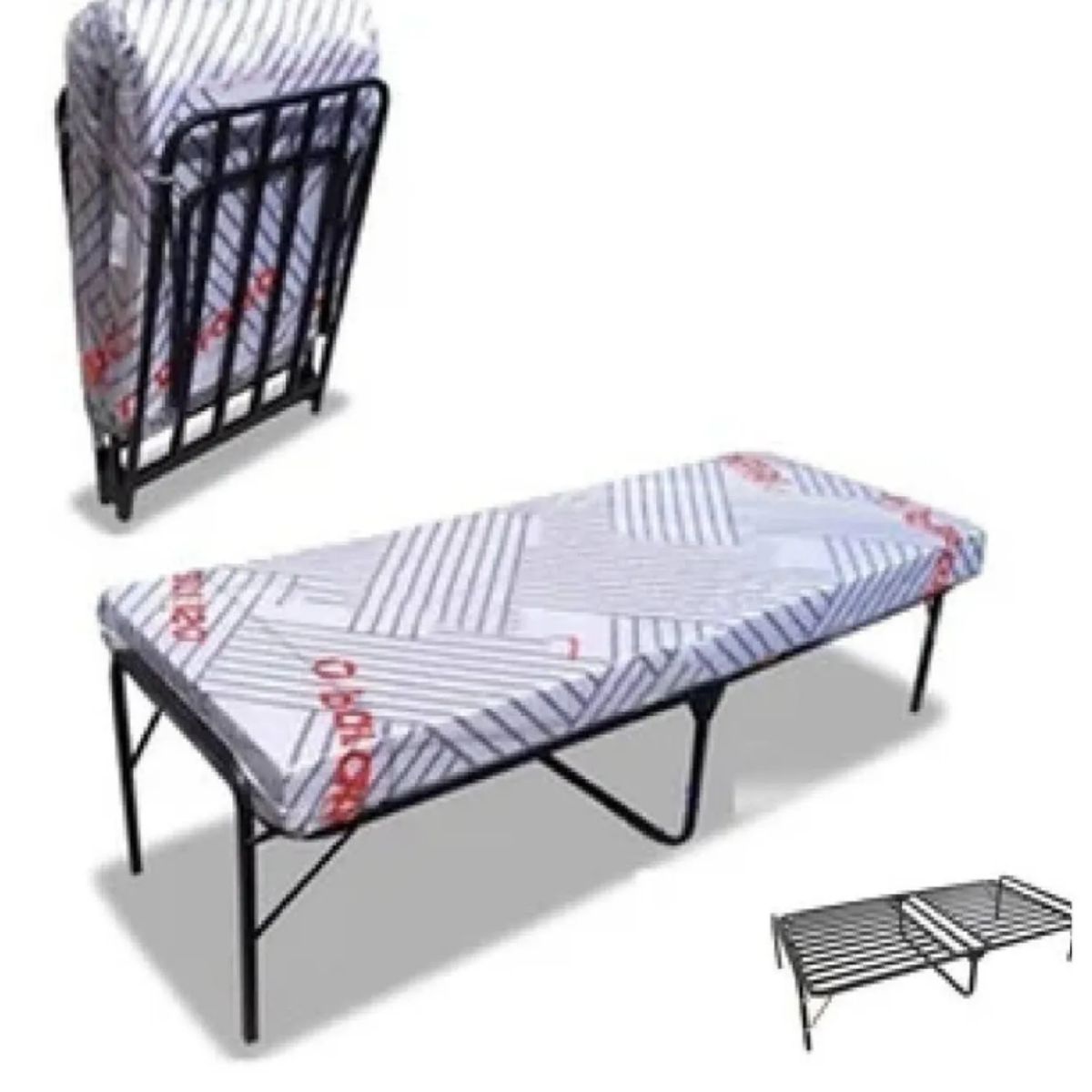 LH ELECTRONIC - Cama Plegable 1 Plaza Y Media + Colchón 7Pulg