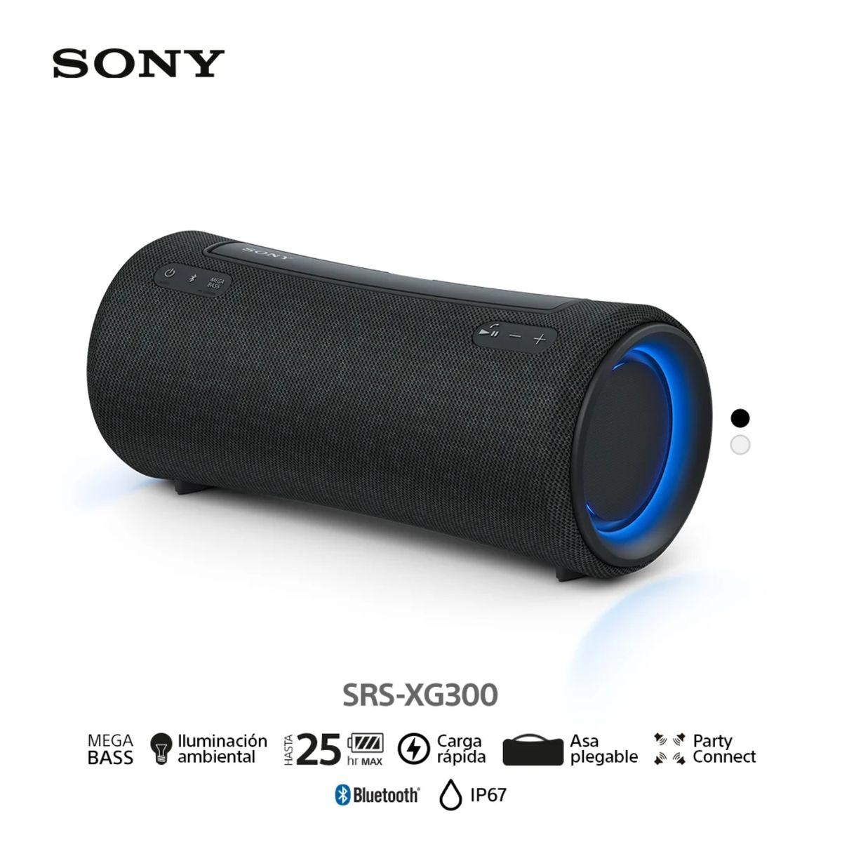 SONY - Sony Parlante Mega Bass Bluetooth Portátil Waterproof SRS-XG300 Negro