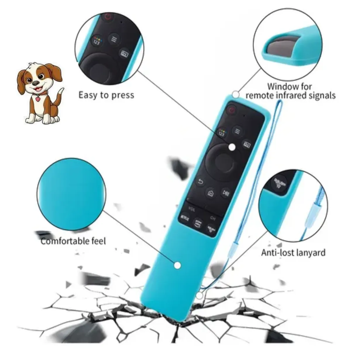 GENERICO - Control Remoto Para Samsung Tv Bn5901330a Netlfix+funda+pila