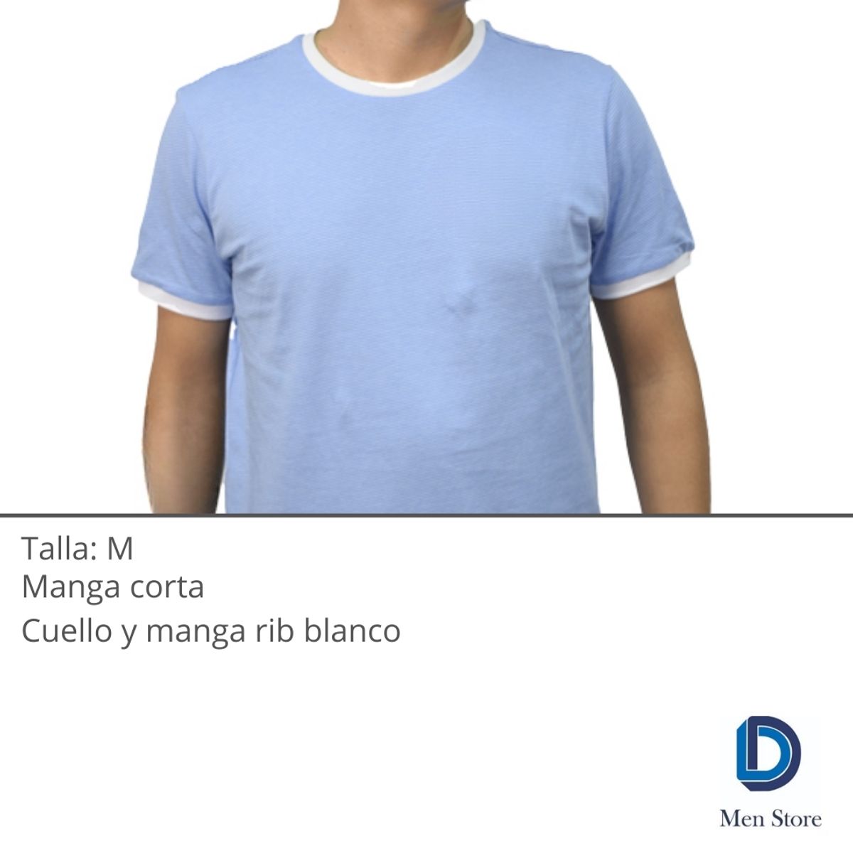 GENERICO - Polo de hombre manga corta con rib blanco 100% algodón