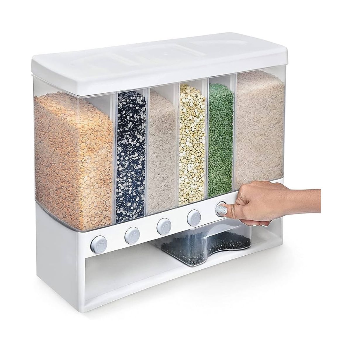 GENERICO - Dispensador De Menestras Arroz Cereal Con 6 Divisiones