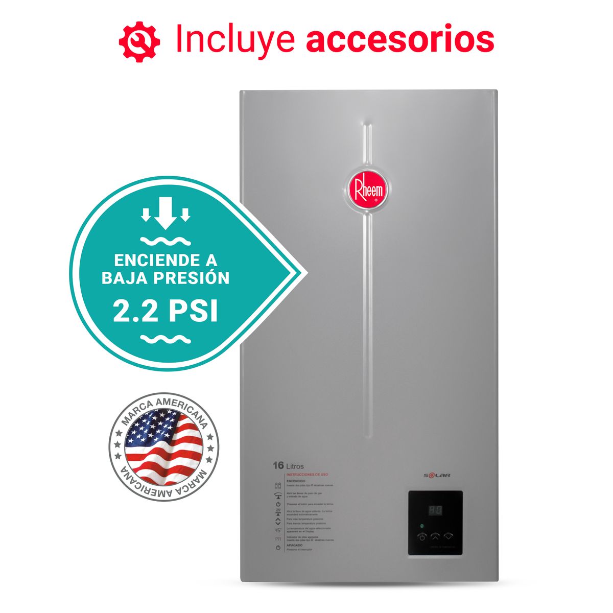 RHEEM - TERMA A GAS 16L GAS NATURAL RHEEM