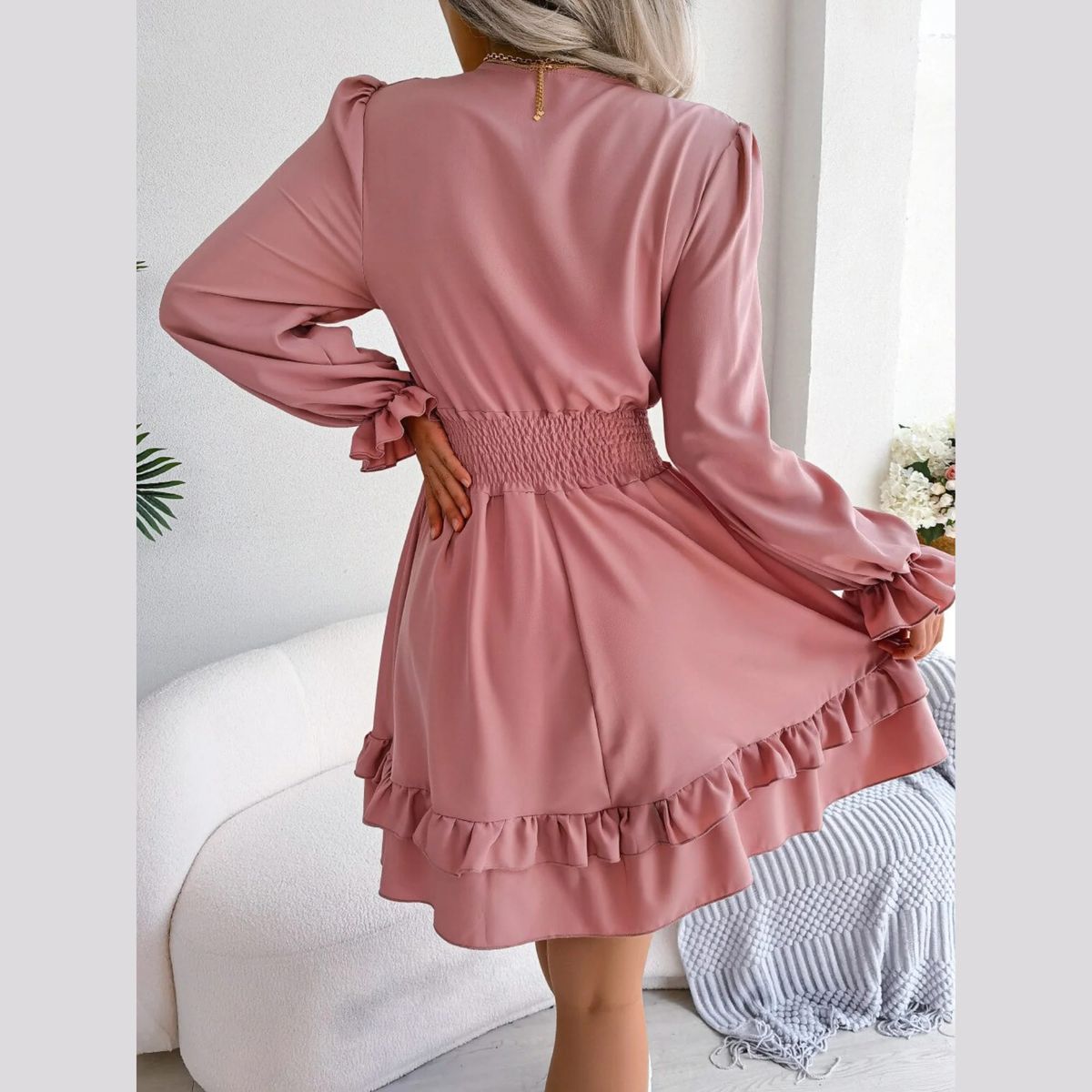 GENERICO - Vestido Amy - Escote en V con lazo