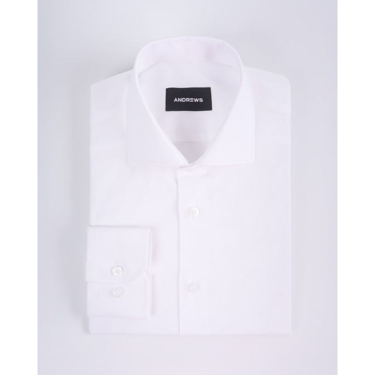 ANDREW'S TIES - Camisa de Vestir Blanca con Cuello Italiano y Puño Recortado