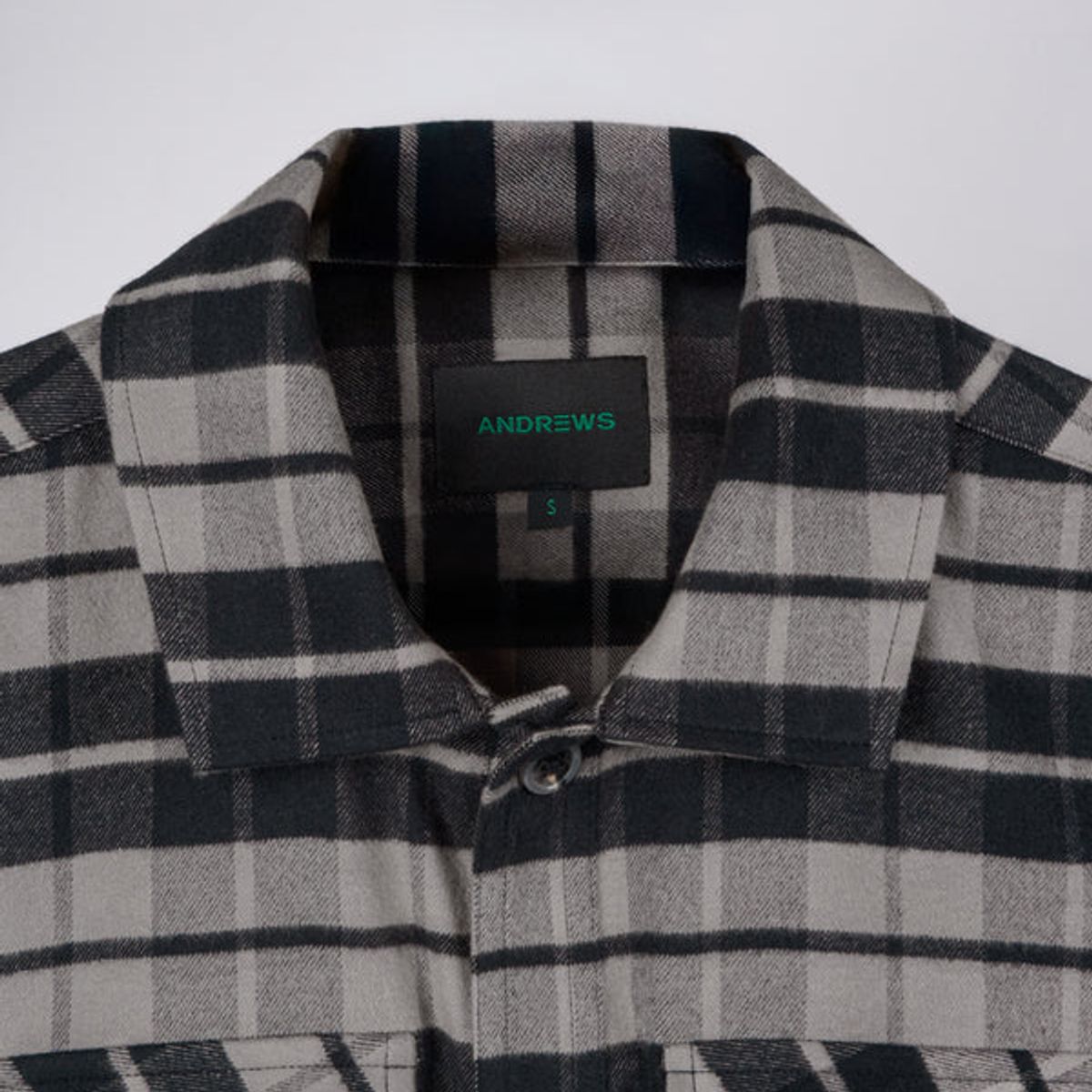 ANDREW'S TIES - Sobrecamisa con 2 Bolsillos con Tapa - Gris