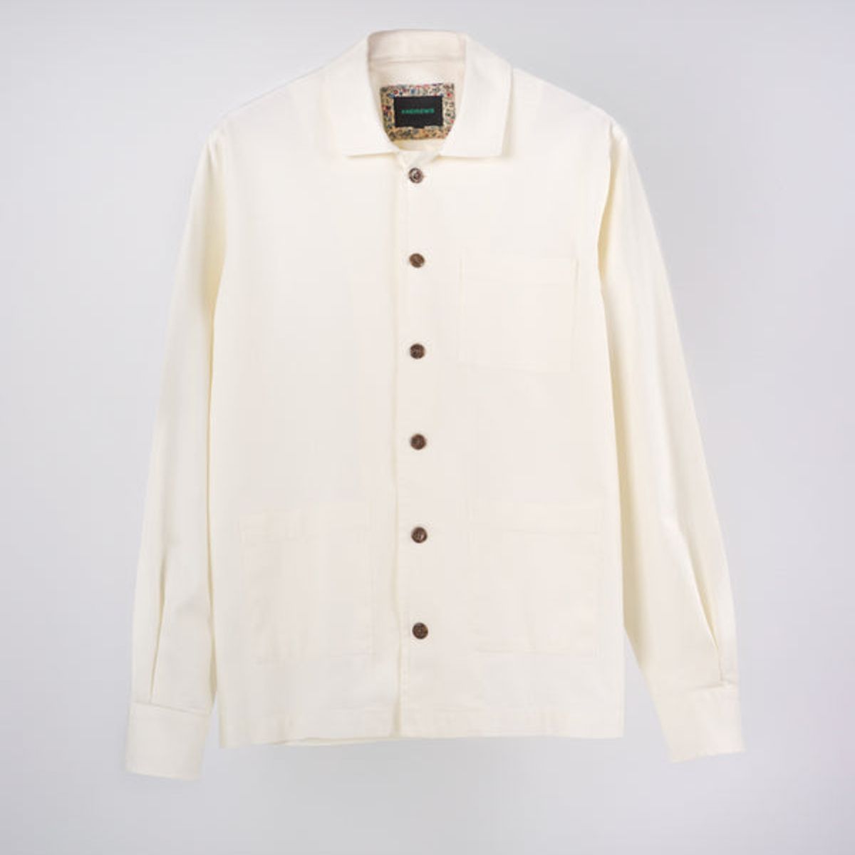 ANDREW'S TIES - Sobre Camisa con 3 Bolsillos Crema