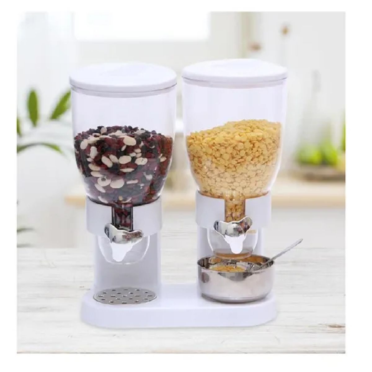 GENERICO - Dispensador Doble Llave Para Alimento Cocina Snack Menestras