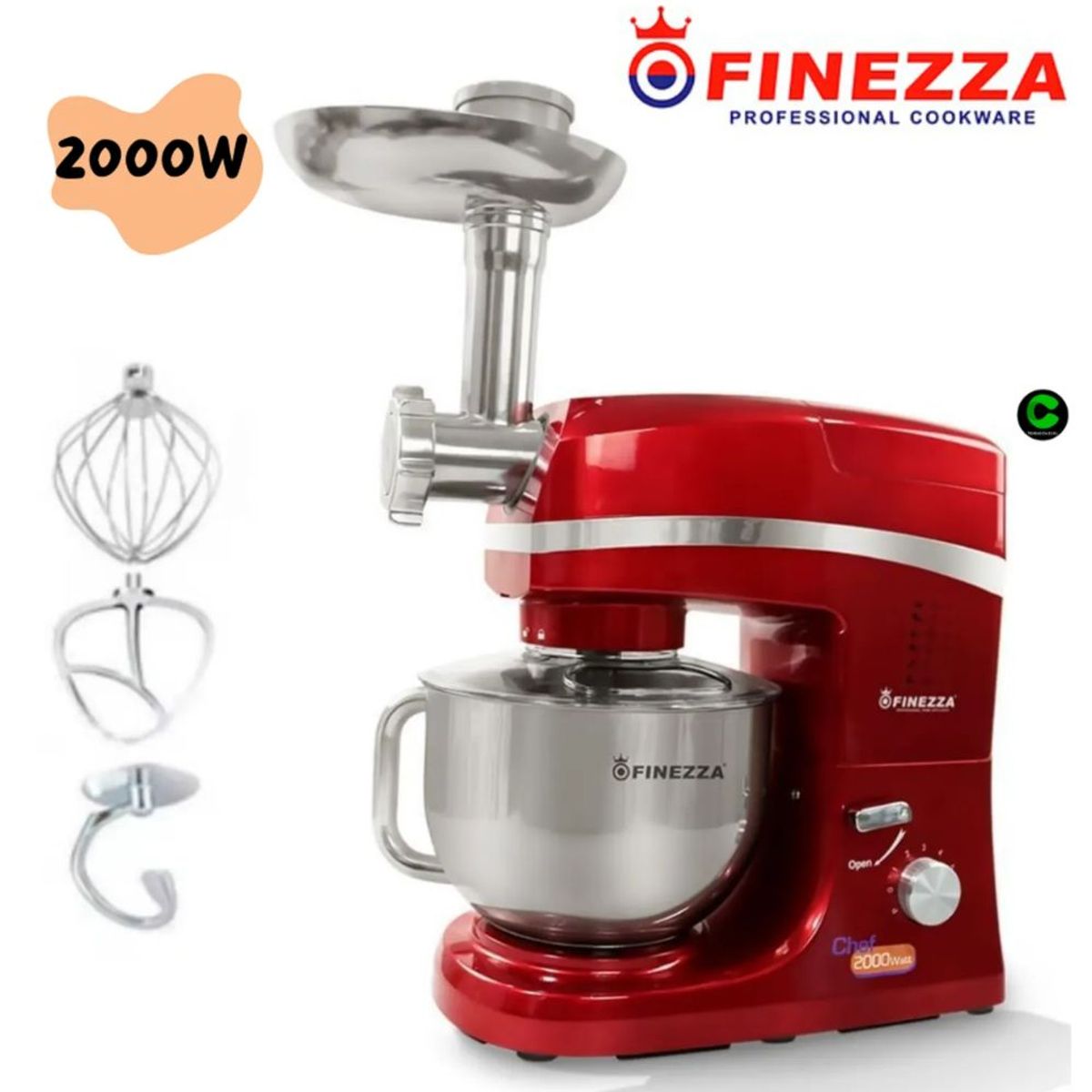 FINEZZA - Batidora Orbital Finezza con Moledor De carne Bate-Amasa-Mezclar FZ-6820B