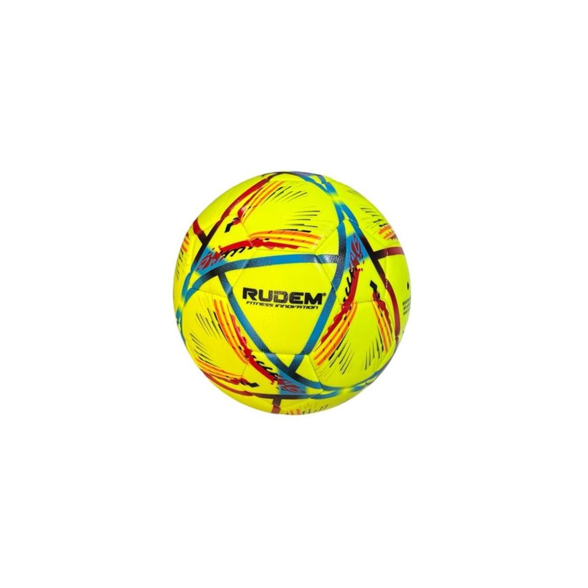 RUDEM FITNESS - PELOTA DE FUTBOL RUDEM CUERO PVC FOAM 3.5 MM (amarillo con rojo)