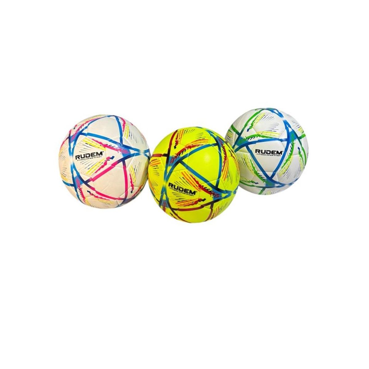 RUDEM FITNESS - PELOTA DE FUTBOL RUDEM CUERO PVC FOAM 3.5 MM (amarillo con rojo)