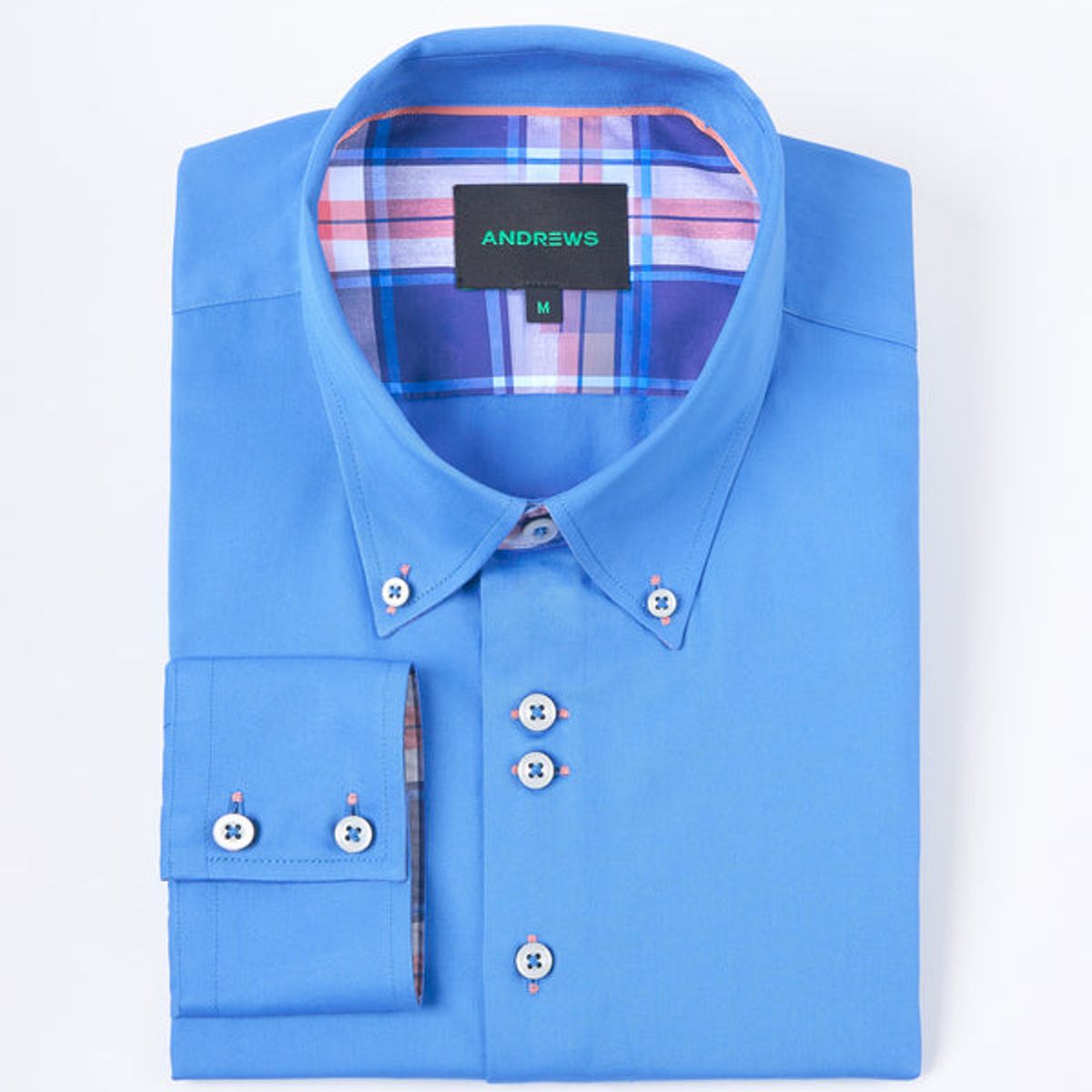 ANDREW'S TIES - Camisa Casual Satinada - Turquesa