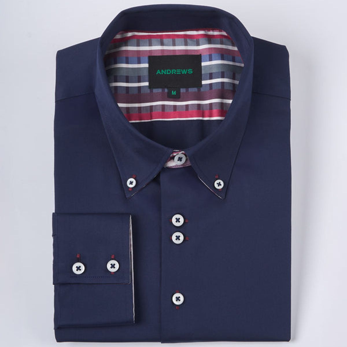 ANDREW'S TIES - Camisa Casual Satinada - Azul