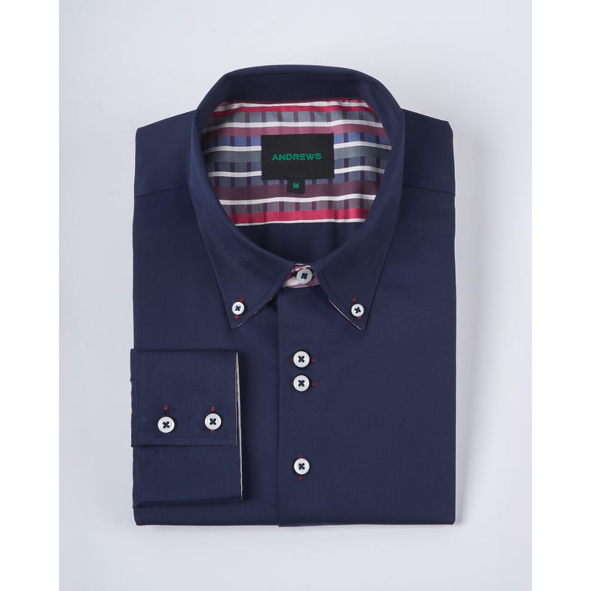 ANDREW'S TIES - Camisa Casual Satinada - Azul
