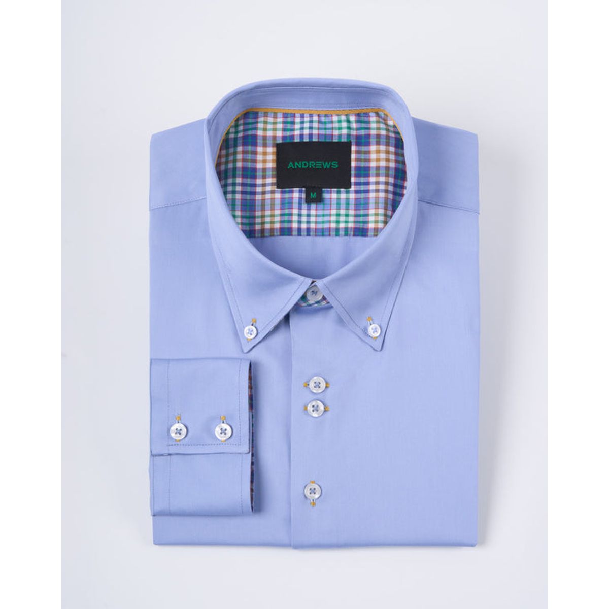 ANDREW'S TIES - Camisa Casual Satinada - Celeste
