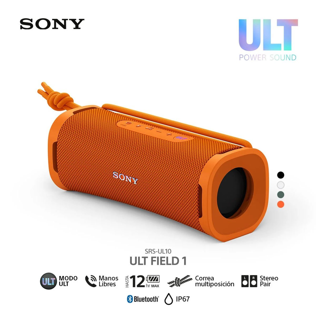 SONY - Sony Parlante Bluetooth SRS-ULT10 Portátil ULT FIELD 1 Naranja