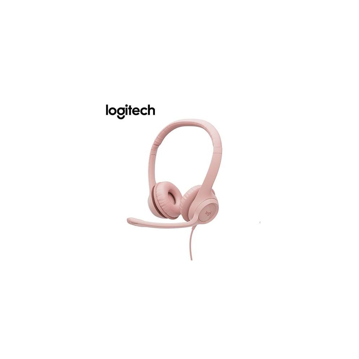 LOGITECH - Auriculares Logitech H390 Cableados Usb-A Para Pc/Laptop, Color Rosa, Sonido Estéreo De Al