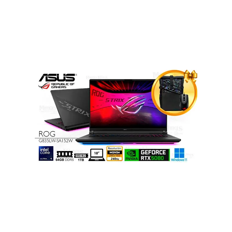 ASUS - Laptop ASUS ROG Strix SCAR 18 - Core Ultra 9 64GB RAM 1TB SSD GeF